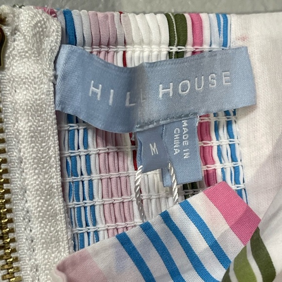 NWT Hill House The Isabella Top With Rainbow Stripe Puff Sleeve - SZ M - Picture 6 of 8